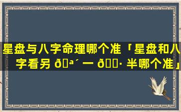 星盘与八字命理哪个准「星盘和八字看另 🪴 一 🕷 半哪个准」
